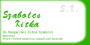 szabolcs kitka business card